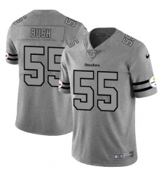 Nike Steelers 55 Devin Bush 2019 Gray Gridiron Gray Vapor Untouchable Limited Jersey