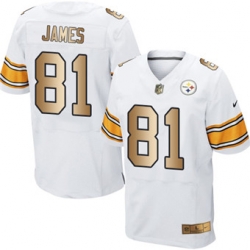 Nike Steelers #81 Jesse James White Mens Stitched NFL Elite Gold Jersey Nike Steelers #81 Jesse James White Mens Stitched NFL Elite Gold Jersey
