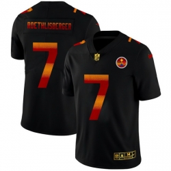 Pittsburgh Steelers 7 Ben Roethlisberger Men Black Nike Red Orange Stripe Vapor Limited NFL Jersey Pittsburgh Steelers 7 Ben Roethlisberger Men Black Nike Red Orange Stripe Vapor Limited NFL Jersey