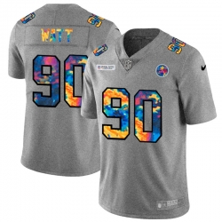 Pittsburgh Steelers 90 T J  Watt Men Nike Multi Color 2020 NFL Crucial Catch NFL Jersey Greyheather Pittsburgh Steelers 90 T J  Watt Men Nike Multi Color 2020 NFL Crucial Catch NFL Jersey Greyheather