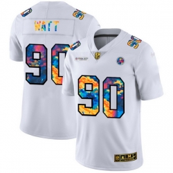 Pittsburgh Steelers 90 T J  Watt Men White Nike Multi Color 2020 NFL Crucial Catch Limited NFL Jersey Pittsburgh Steelers 90 T J  Watt Men White Nike Multi Color 2020 NFL Crucial Catch Limited NFL Jersey