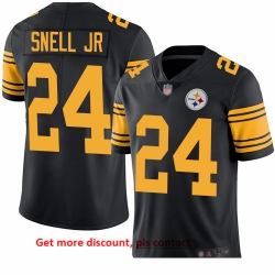 Steelers 24 Benny Snell Jr  Black Men Stitched Football Limited Rush Jersey Steelers 24 Benny Snell Jr  Black Men Stitched Football Limited Rush Jersey