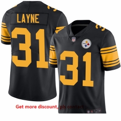 Steelers 31 Justin Layne Black Men Stitched Football Limited Rush Jersey Steelers 31 Justin Layne Black Men Stitched Football Limited Rush Jersey
