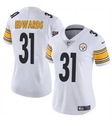 Women Pittsburgh Steelers 31 Daijun Edwards White Vapor Stitched Football Jersey