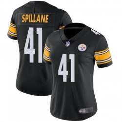 Women Pittsburgh Steelers 41 Robert Spillane Vapor Limited Black Jerseys