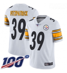 Steelers #39 Minkah Fitzpatrick White Youth Stitched Football 100th Season Vapor Limited Jersey