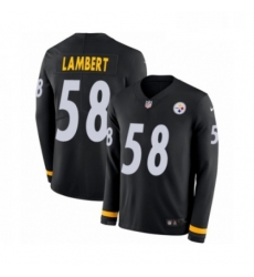 Youth Nike Pittsburgh Steelers 58 Jack Lambert Limited Black Therma Long Sleeve NFL Jersey