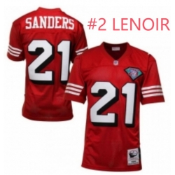 49ers #2 LENOIR Red Throwback Stitched Jersey