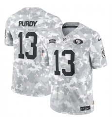 Men San Francisco 49ers 13 Brock Purdy 2024 Arctic Camo Salute To Service Limited Stitched Football Jersey