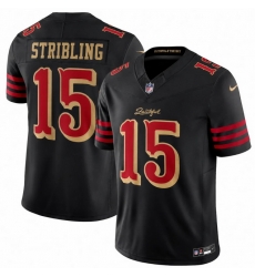 Men San Francisco 49ers 15 De Zhaun Stribling Black  Rivalery Stitched Football Jersey