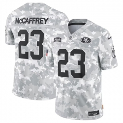 Men San Francisco 49ers 23 Christian McCaffrey 2024 Arctic Camo Salute To Service Limited Stitched Football Jersey