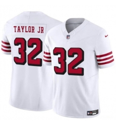 Men San Francisco 49ers 32 Patrick Taylor Jr New White 2024 F U S E  Vapor Untouchable Limited Stitched Football Jersey