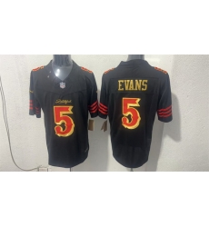 Men San Francisco 49ers  5 Mike Evans Black Gold 2026 F U S E   Rivalries  Vapor Limited Stitched Football Jersey