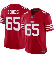 Men San Francisco 49ers  65 Robert Jones Red 2026 F U S E  Vapor Untouchable Limited Stitched Football Jersey