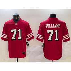 Men San Francisco 49ers 71 Trent Williams Red Vapor Untouchable Limited Stitched Football Jersey 1