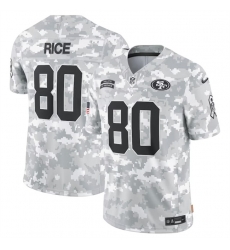 Men San Francisco 49ers 80 Jerry Rice 2024 Arctic Camo Salute To Service Limited Stitched Football Jersey