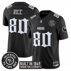 Men San Francisco 49ers  80 Jerry Rice Black F U S E   Fog City Gothic Edition  Vapor Limited Stitched Football Jersey