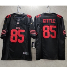 Men San Francisco 49ers 85 George Kittle Black 2023 F U S E  Vapor Untouchable Limited Stitched Football Jersey