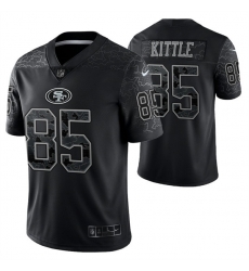 Men San Francisco 49ers 85 George Kittle Black Reflective Limited Stitched Football Jersey