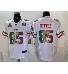 Men San Francisco 49ers  85 George kittle White Mexico 80th Anniversary Five Time Super Bowl Champions Patch 2026 F U S E  Vapor Untouchable Limited Stitch