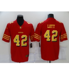 Men's San Francisco 49ers #42 Ronnie Lott Red Gold Untouchable Limited Jersey