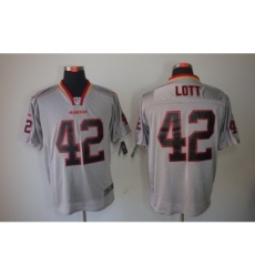 Nike San Francisco 49ers 42 Ronnie Lott Grey Elite Lights Out NFL Jersey