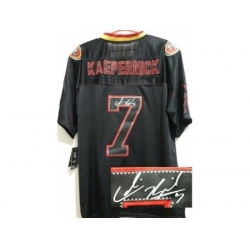 Nike San Francisco 49ers 7 Colin Kaepernick Black Elite Light Out Signed NFL Jersey