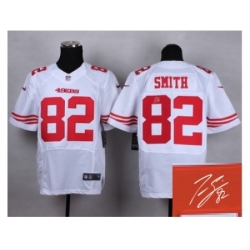 Nike San Francisco 49ers 82 Torrey Smith white Elite Signature Jerseys