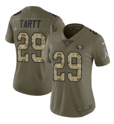 Nike 49ers #29 Jaquiski Tartt Olive Camo Womens Stitched NFL Limited 2017 Salute to Service Jersey