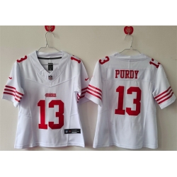 Women San Francisco 49ers 13 Brock Purdy White F U S E Vapor Untouchable Stitched Jersey 