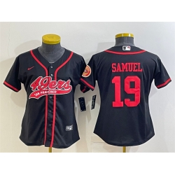 Women San Francisco 49ers 19 Deebo Samuel Black With Patch Cool Base Stitched Baseball Jersey