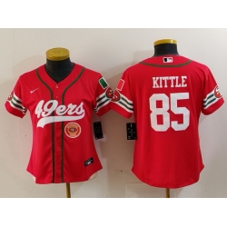 Women San Francisco 49ers 80 Jerry Rice Red Mexico With Patch Cool Base Stitched Baseball Jersey 2