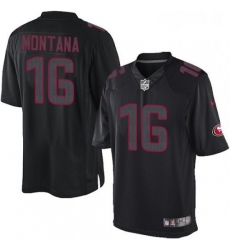 Youth Nike San Francisco 49ers 16 Joe Montana Limited Black Impact NFL Jersey