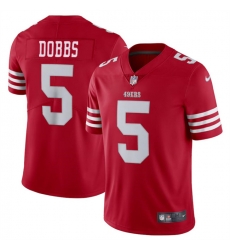 Youth San Francisco 49ers 5 Josh Dobbs Red Vapor Untouchable Limited Stitched Football Jersey