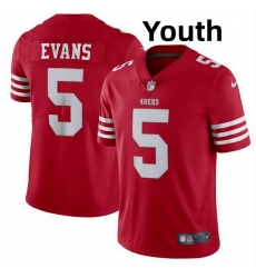 Youth San Francisco 49ers  5 Mike Evans Red 2026 Vapor Untouchable Limited Stitched Football Jersey