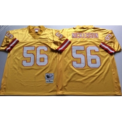 Men Tampa Bay Buccaneers 56 Hardy Nickerson Yellow M&N Throwback Jersey