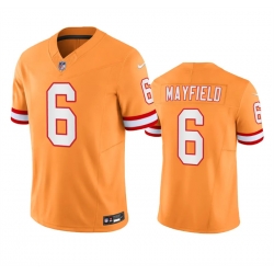 Men Tampa Bay Buccaneers 6 Baker Mayfield Orange Throwback Limited Stitched Jersey