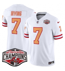 Men Tampa Bay Buccaneers 7 Bucky Irving White F U S E  2024 NFC South Champions Limited Stitched Jersey