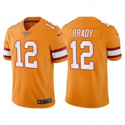 Men's Tampa Bay Buccaneers #12 Tom Brady Orange Vapor Untouchable Limited Stitched Jersey