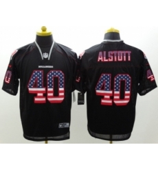 Nike Tampa Bay Buccaneers 40 Mike Alstott Black Elite USA Flag Fashion NFL Jersey