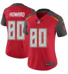 Nike Buccaneers #80 O  J  Howard Red Team Color Womens Stitched NFL Vapor Untouchable Limited Jersey