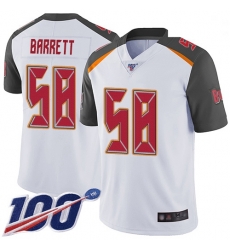 Youth Buccaneers 58 Shaquil Barrett White Stitched Football 100th Season Vapor Limited Jersey