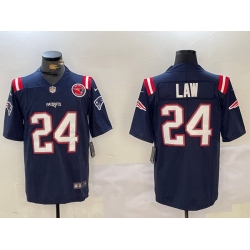 Men New England Patriots 24 Ty Law Navy Vapor Limited Stitched Football Jersey 2