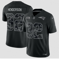 Men New England Patriots  32 TreVeyon Henderson Black F U S E  2026 Salute to Service Limited Stitched Football Jersey