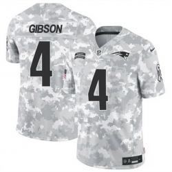 Men New England Patriots 4 Antonio Gibson 2024 F U S E Arctic Camo Salute To Service Limited Stitched Jersey