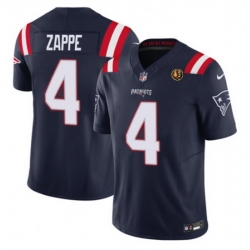 Men New England Patriots 4 Bailey Zappe Navy 2023 F U S E  With John Madden Patch Vapor Limited Stitched Football Jersey