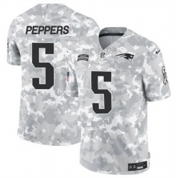 Men New England Patriots 5 Jabrill Peppers 2024 F U S E Arctic Camo Salute To Service Limited Stitched Jersey