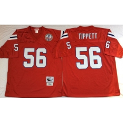 Men New England Patriots 56 Andre Tippett Red M&N Throwback Jersey Men New England Patriots 56 Andre Tippett Red M&N Throwback Jersey