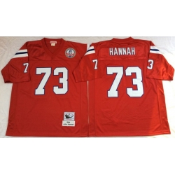 Men New England Patriots 73 John Hannah Red M&N Throwback Jersey Men New England Patriots 73 John Hannah Red M&N Throwback Jersey