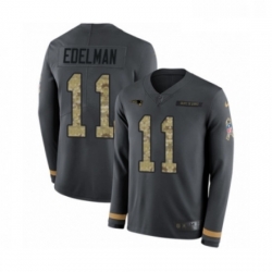 Mens Nike New England Patriots 11 Julian Edelman Limited Black Salute to Service Therma Long Sleeve NFL Jersey Mens Nike New England Patriots 11 Julian Edelman Limited Black Salute to Service Therma Long Sleeve NFL Jersey